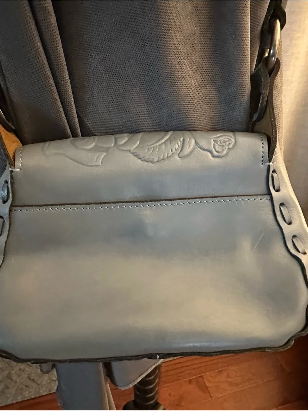 Patricia Nash Embossed Floral Shoulder Bag in Light Blue